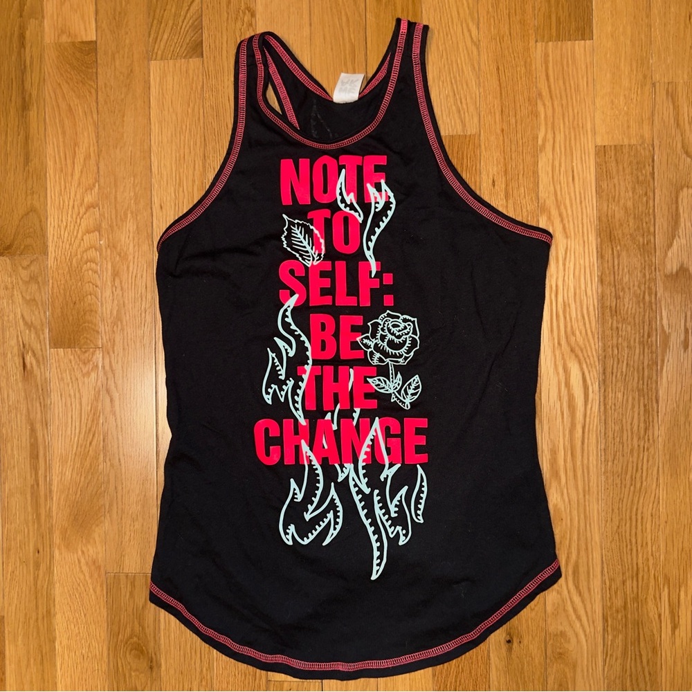 Zumba Tank/ Top “Note to Self Be the Change”.  Size M